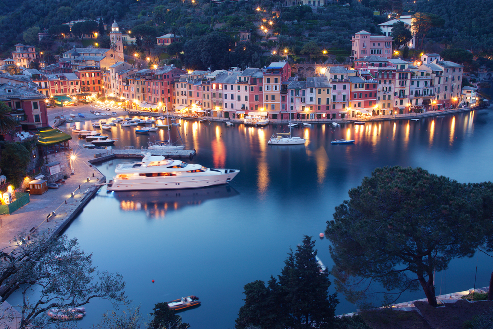 Colorful,Portofino,Fishing,Village,At,Dusk,In,Liguria,,Italy